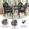 Flash Furniture Lourdes Thonet French Bistro Stacking Chair w/Arms, Blk and Wht PE Rattan and Black Alum Frame, 4PK 4-SDA-AD642002A-BKWH-BK-GG - alternate 8